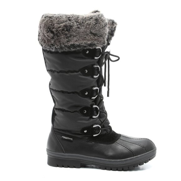 Aquatherm CANUK Black Waterproof Winter Boots Faux Fur Lined Thinsulate Outdoors - Picture 3 of 12
